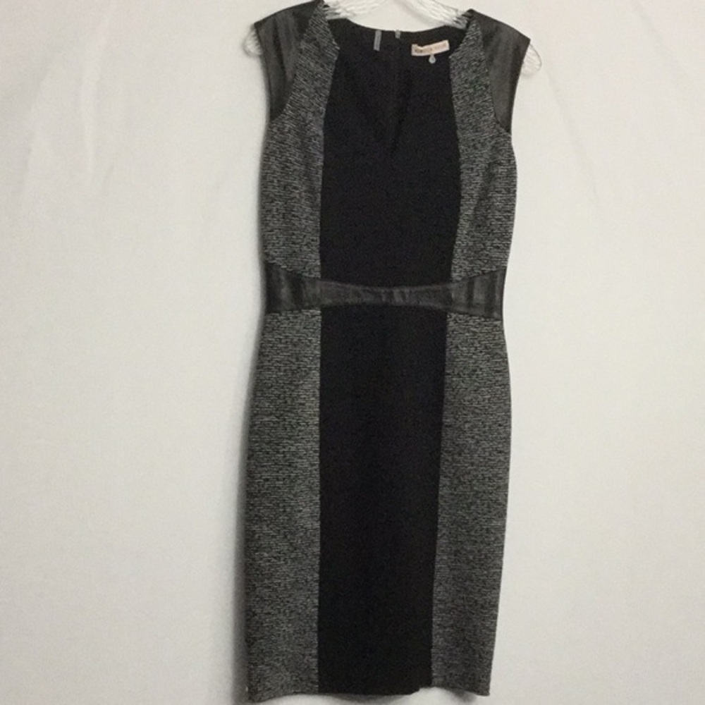 Rebecca Taylor Tweed & Twill Dress Size 4 Black & White